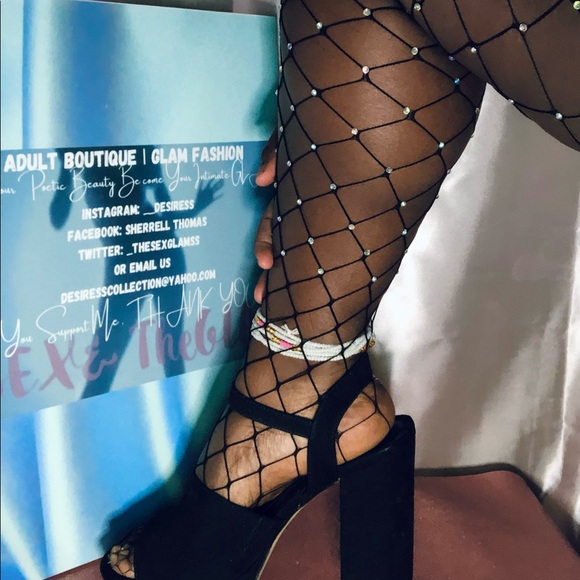 Bossy Girl Rhinestone Thigh Highs - Picture 4 of 9